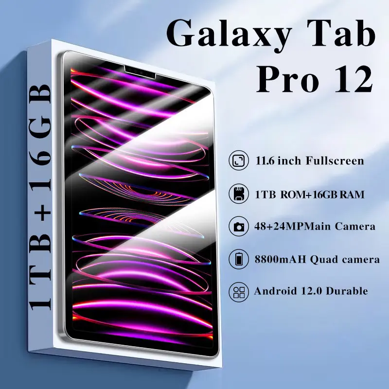 【free wireless mouse keyboard】2024 Layar Full Screen Layar Besar Tablet Android Galaxy Tab Pro12 16GB+1TB 11.6inch Tablet   OLED  RealColor  FullView Display | Ultra-tipi  Wifi 5G Dual SIM Tablet Kartu