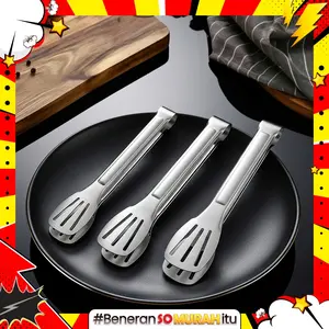 Jepitan Spatula Dapur Stainless Steel Capitan Makanan Gorengan Salad Sayur BBQ Anti Karat