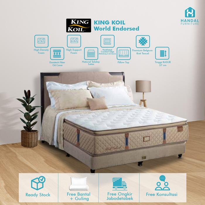 Gambar Kasur Springbed King Koil World Endorsed Pocket Latex Anti Guncang Anti Bakteri Medium Firm Padat Tebal 37cm ORIGINAL - 100x200, Hanya Kasur dari Handal Furniture Kab. Tangerang Tokopedia