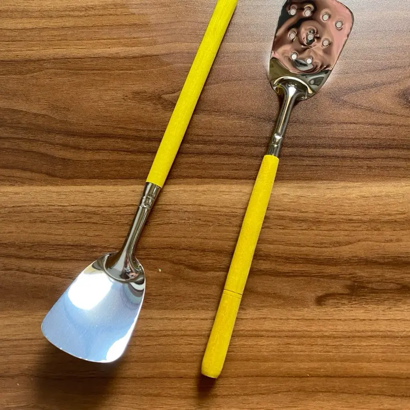 2PCS SPATULA KECIL STAINLESS STEEL/SOTEL MURAH SOTEL GAGANG KAYU