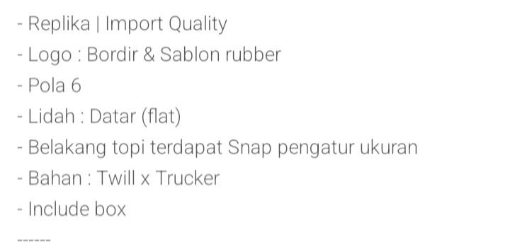 Product Introduction of TOPI PRIA TOPI SNAPBACK TOPI KTM TOPI MOTOR CROSS TLD KTM TEAM (BLACK) TOPI PROTAPER TOPI 100% TOPI FOX Trucker 1