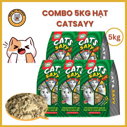 (Tặng 1 Hộp Đựng) COMBO 5KG hạt CATSAYY topping ruốc ngập tràn, đạm cao bổ sung protein, vitamin cho mèo