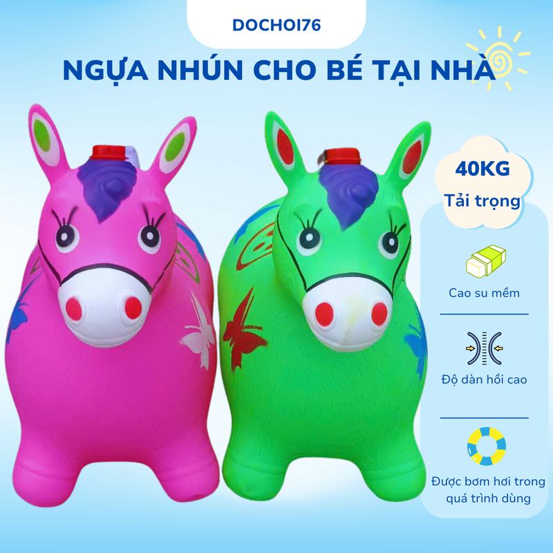  Thú nhún cho bé ngựa loại to làm bằng cao su đồ chơi trẻ em mầm non toy 