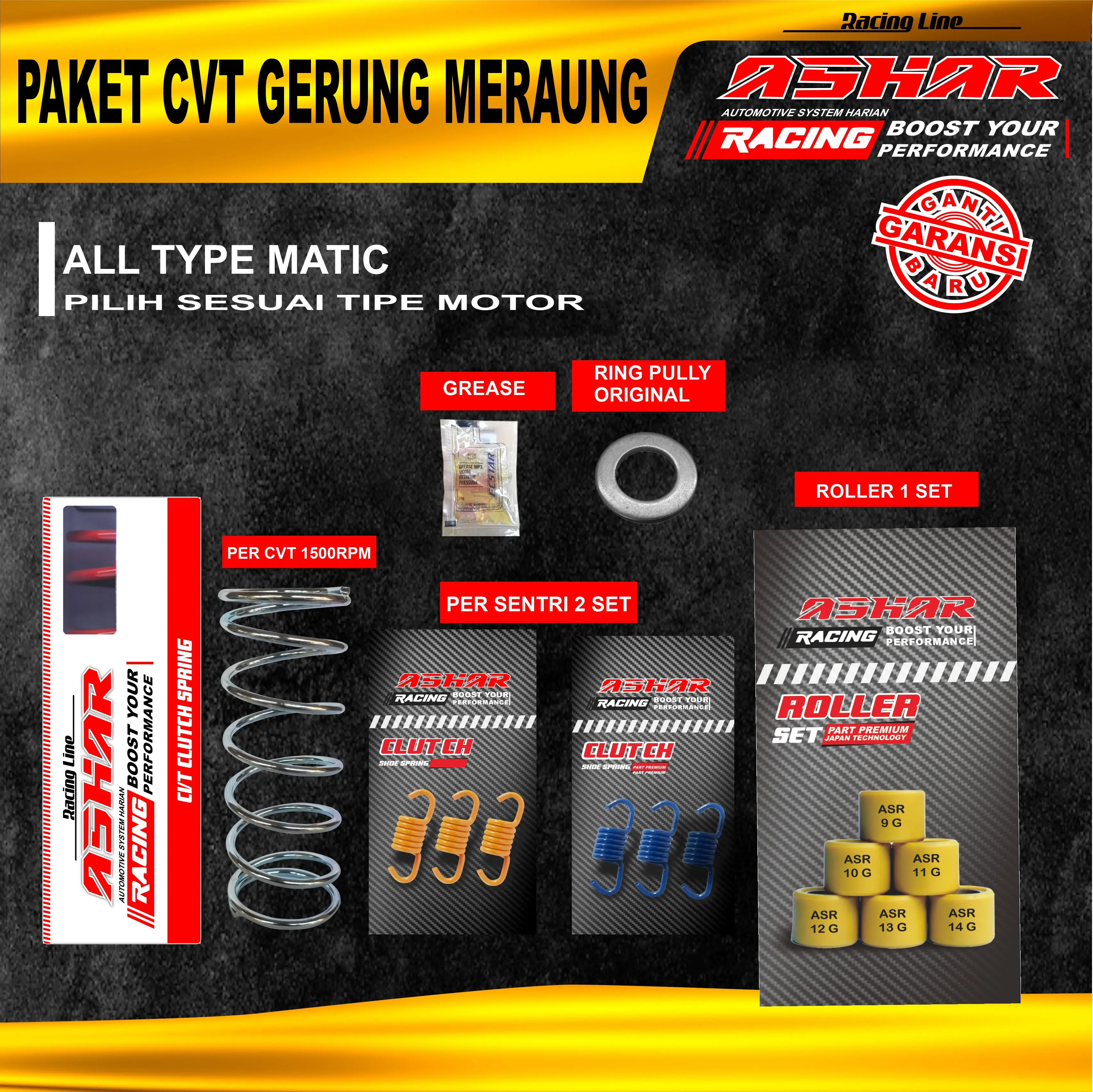 PAKET CVT GERUNG MERAUNG ALL MATIC PNP TINGGAL PASANG Motor Motorcycle Racing