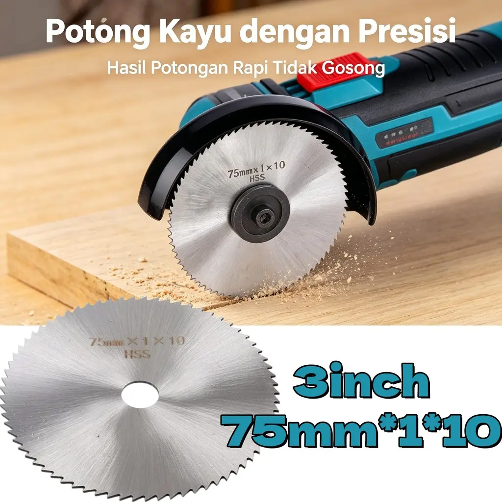 3 Inch Mata Gerinda Cutting Disc Mini 75mm Lubang 10mm Universal Potong Kayu Keramik Besi Stok Toko Perkakas Kelontong