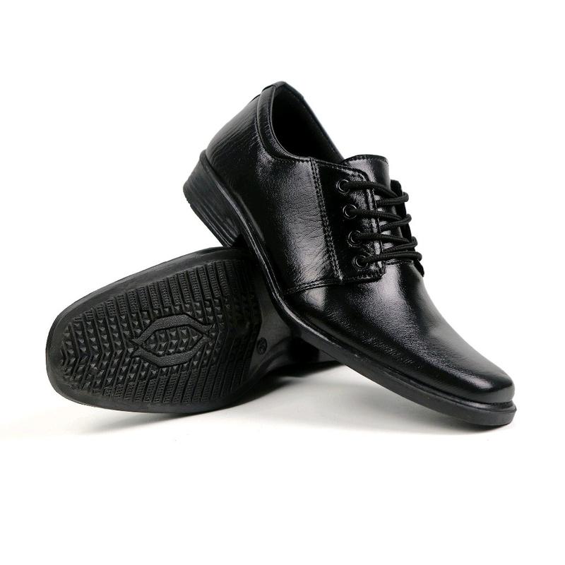 Sepatu Pantofel Pria Tali Sepatu Kerja Kantor Cowok  Shoes Pantofel sekolah Full  Hitam Terlaris Coklat Black 1