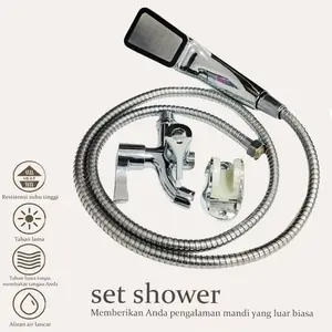 Paket Kran Besi Tahan Karat Plus Hand Shower 300 lubang komplit/Handshower Paket Shower Kamar Mandi dan Kran Shower Cabang komplit shower set shower