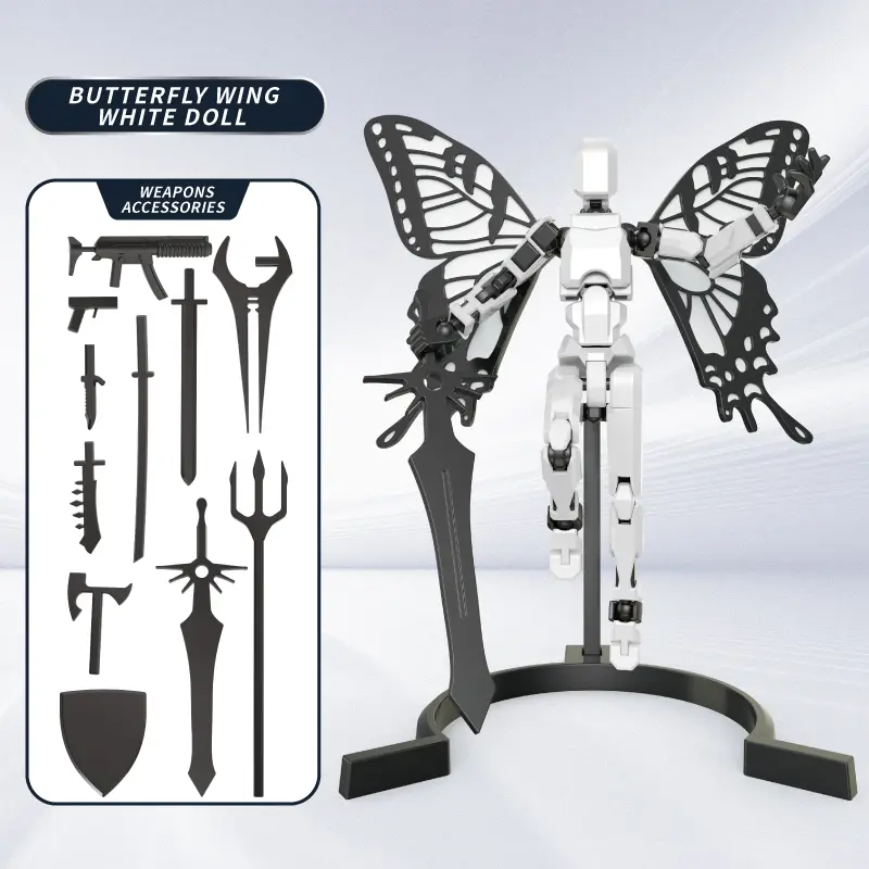 igoods.rose Model yang ditingkatkan Set Lucky 13 Articulated action figure 3D PuzzleDlY Blok bangunan Mainan Cetak 3D/ PenuhDummy 13 Action Figure/Dengan 4 Senjata dan 3Bentuk Tangan 8