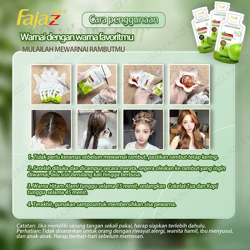 【Fajazz】Prome【COD】*Toko kami peringkat pertama！Cat Rambut Herbal – Pewarna Hitam Alami, Tanpa Bau, TikTok Lagi Ramai!Cat Rambut Bubble TikTok，Semir Dark Brown，Cat Rambut Kopi，Pewarna rambut hitam, 15 menit langsung jadi! 6