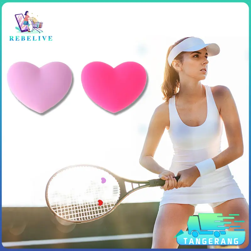 Damper Tennis Bentuk Hati Peredam Tenis Cartoon Aksesoris Raket Tenis