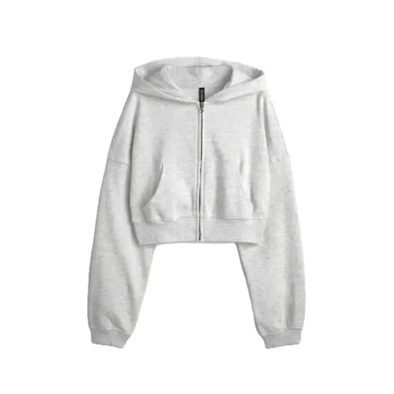 Crop zipper Hoodie bahan tebal dan lembut 6