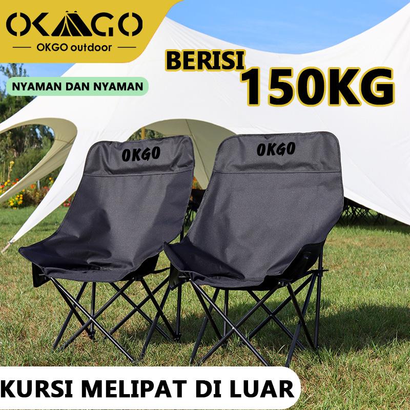 OKGO Kursi Lipat Camping Kursi Malas Camping Kursi Lipat Pancing Camping Fishing Chair High Back Folding Chair Outdoor Outdoor bahan oxford  furnitur berkemah metal garansi produsen  warna polos beige baja karbon tinggi 1