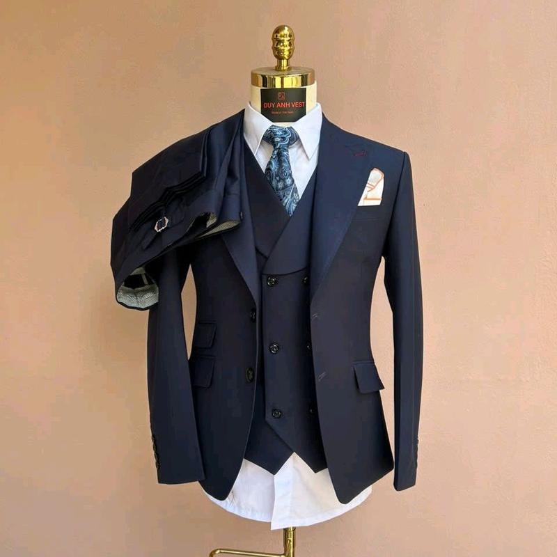 bộ vest nam thời trang cao cấp mẫu xanh than 3 mảnh ( gồm một áo và một quần kèm gile)