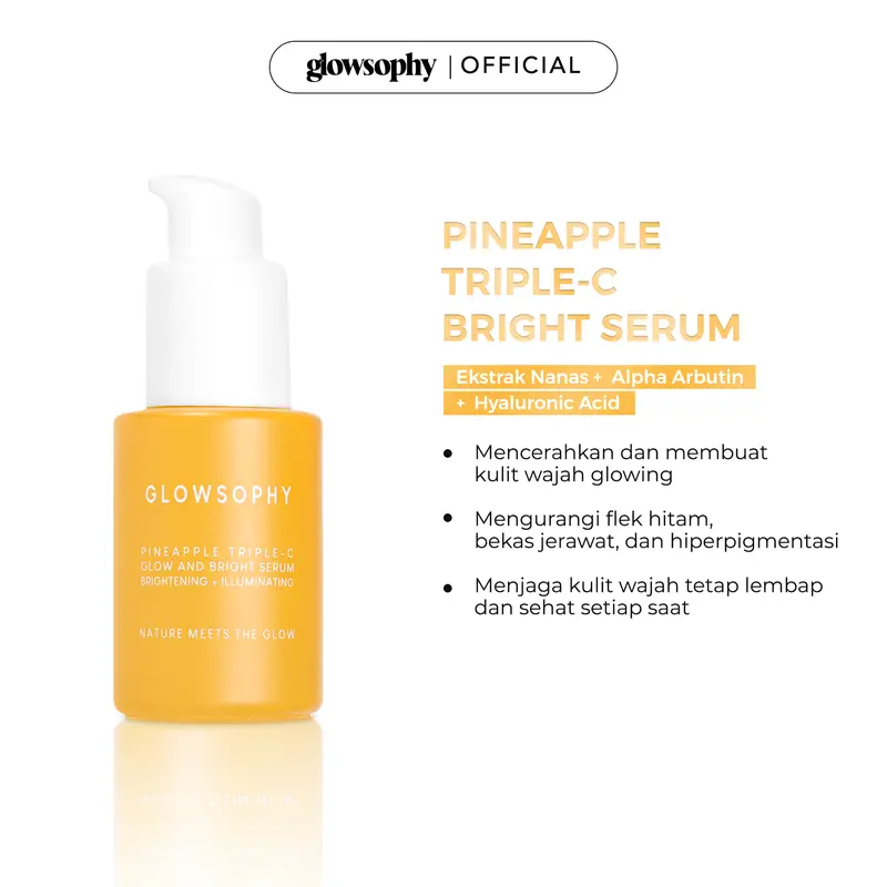 Glowsophy Bundle Glow Skin Watermelon Brightening Moisturizer 100 ml + Pineapple Triple C Glow and Bright Serum 30 ml 3