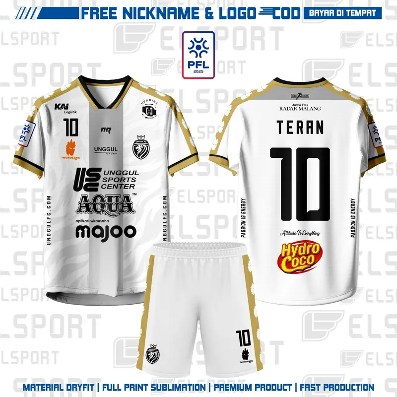 Jersey Futsal Away Unggul Fc Malang New PFL 2025 Custom Nama Dan No Punggung 0