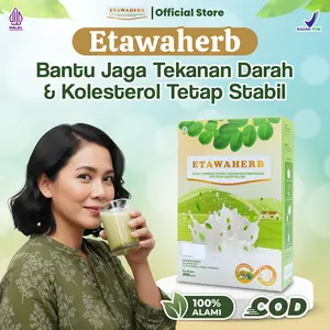 Etawaherb Original 1 BOX - Minuman Susu Kambing Etawa & Daun Kelor Herbal Alami | Bantu Turunkan Kolesterol, Stabilkan Tekanan Darah, Jaga Kesehatan Jantung | Aman untuk Hipertensi, Tanpa Efek Samping, Enak, Nyaman di Lambung | BPOM Halal, COD
