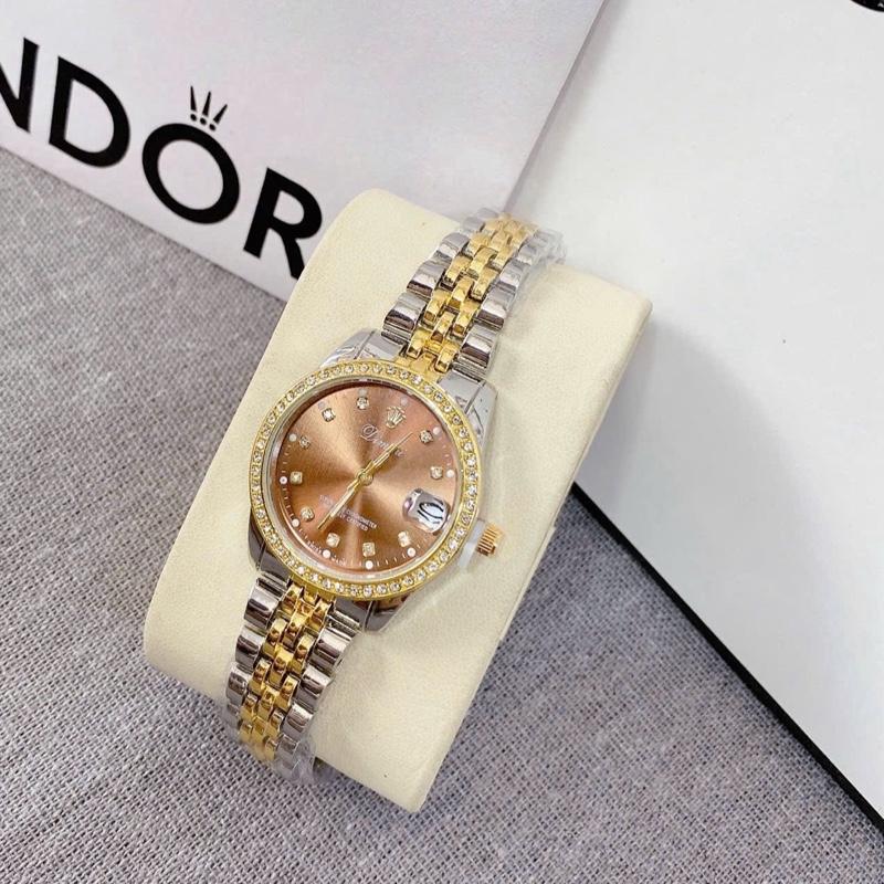   Độc quyền Kim Tròn  HS13 Đồng hồ nữ thiết kế sang trọng lịch sự thời trang màu xanh ngọc 