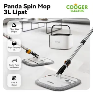 COOGER Electric Pel Lantai Lipat 3 Liter Panda Mop Upgrade Dengan Ember Pemisah Air Bersih Air Kotor