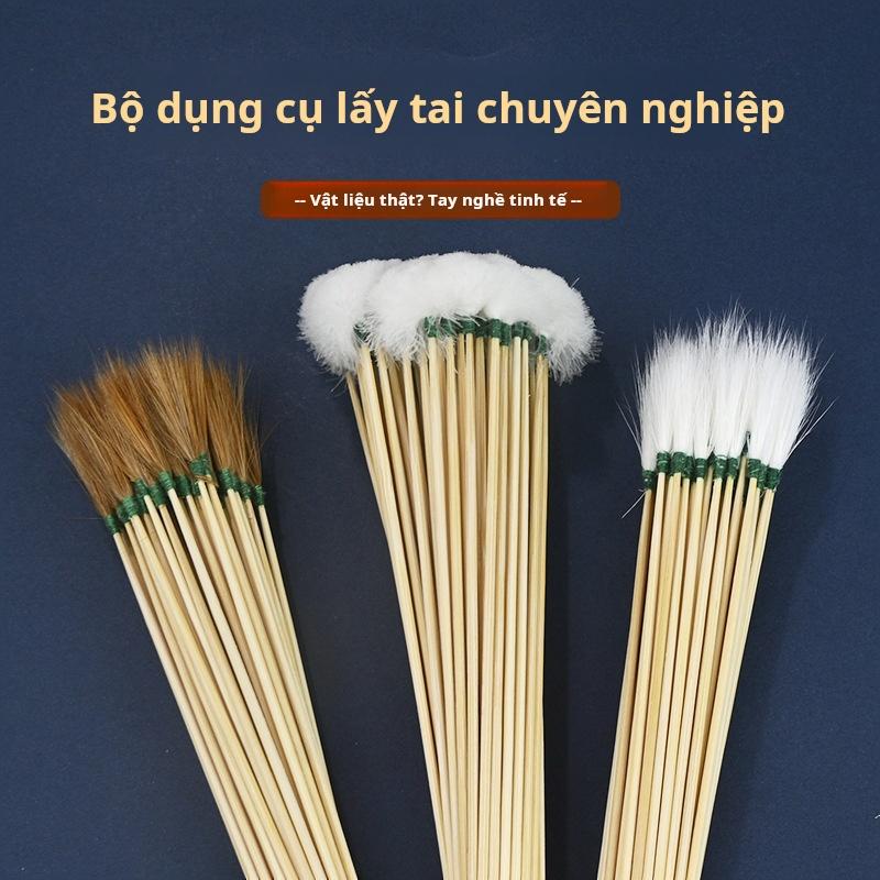 Product Introduction of Dụng Cụ Ngoáy Tai, Tay Cầm Bằng Tre, Que Lông Ngỗng, Que Lông Gà, Que Lông Hạc, Bộ Dụng Cụ Ngoáy Tai, Đào Tai, Tẩy Lông Tai 2