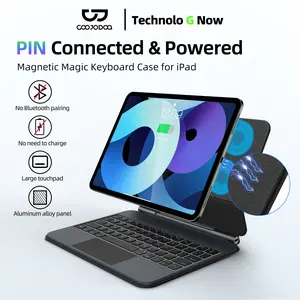 GOOJODOQ 6th Gen+ Smart Magic Keyboard for iPad 2018-2025 w/Aluminium Frame & Reverse Charging