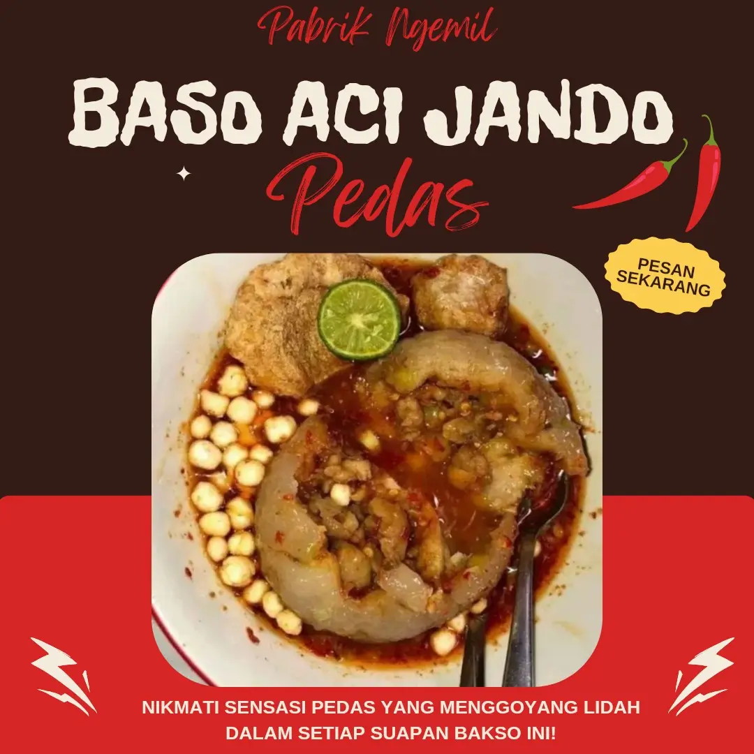 Baso Aci Besar Isi Tetelan Jando Enak Halal Pedas Food - Paket Instan