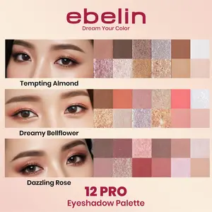 Ebelin Palet Makeup Pro 12 Warna Eyeshadow 12 PRO Palette Matte & Shimmer Tahan Lama