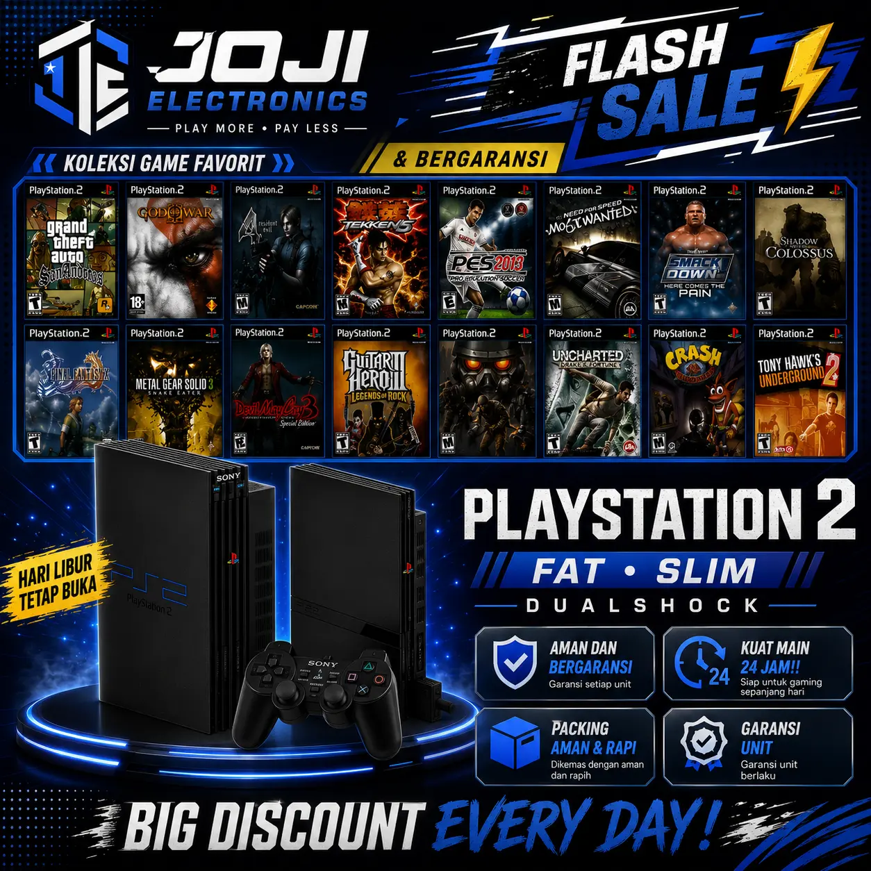SONY PLAYSTATION 2 / PS2 FAT CONSOLE DUALSHOCK PES FOOTBAL 26