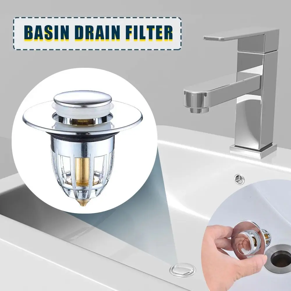 Bộ Lọc Thoát Nước Nảy Cho Bồn Rửa Nhà Bếp, Chống Cháy Nổ, Dễ Lắp Đặt, Phích Cắm Thoát Nước Bồn Rửa Với Giỏ Chống Tắc Nghẽn, Nút Thoát Nước Bồn Rửa