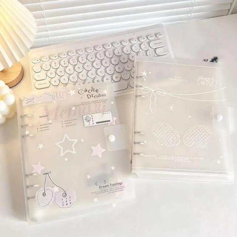 Loose-Leaf Ring Binder Organizer Ins phong cách 1/10pcs chà PP máy tính xách…