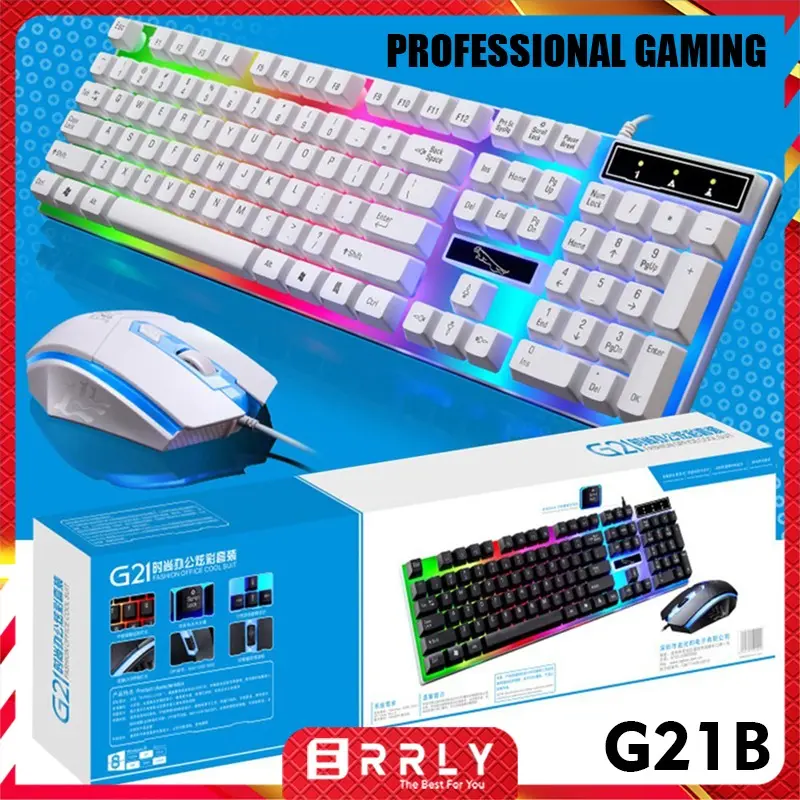 ERRLY Mouse Keyboard Set Led RGB G21B Mouse & Keyboard Gaming Kabel