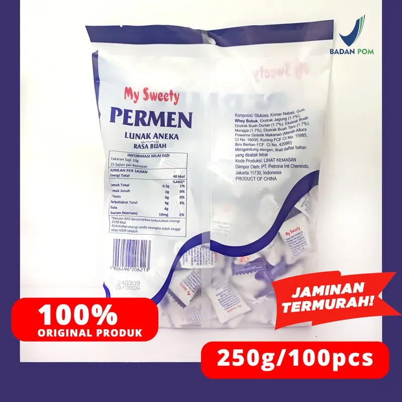 PERMEN SUSU YOGURT & RASA PEACH MYSWEETY 100PCS/250G 2