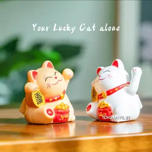Pajangan Lucky Cat Baterai Ukuran 15 cm Hiasan Toko Kucing Hoki Hiasan Rumah