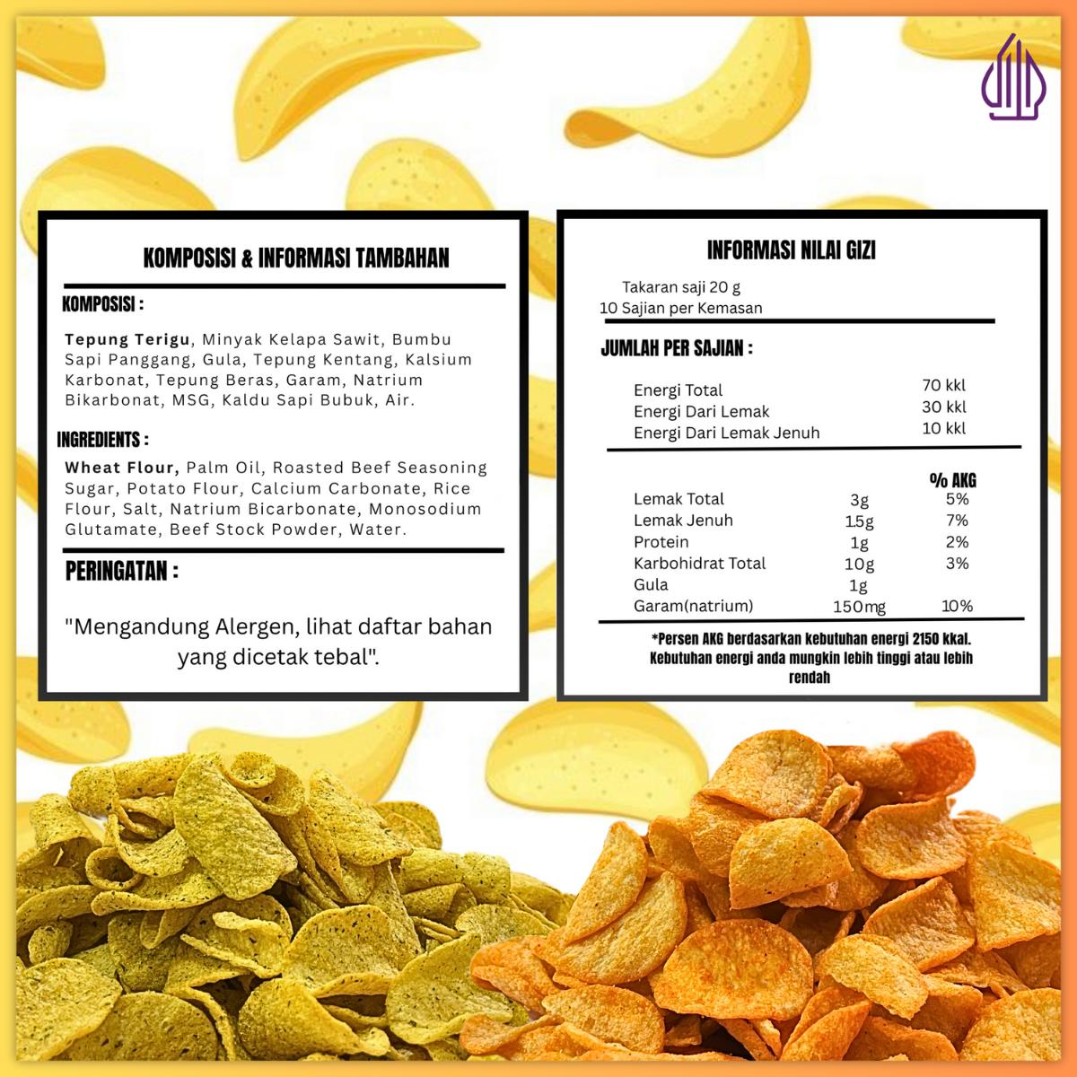 COD HALAL/Taiko Krezz Chips/Keripik Kentang/Cemilan/Promo Murah/Rasa Daging Sapi/Rasa Rumput Laut/Keripik/chips/renyah dan lezat/bahan baku berkualitas/Crispy Chips/Potato/Snack/Kripik