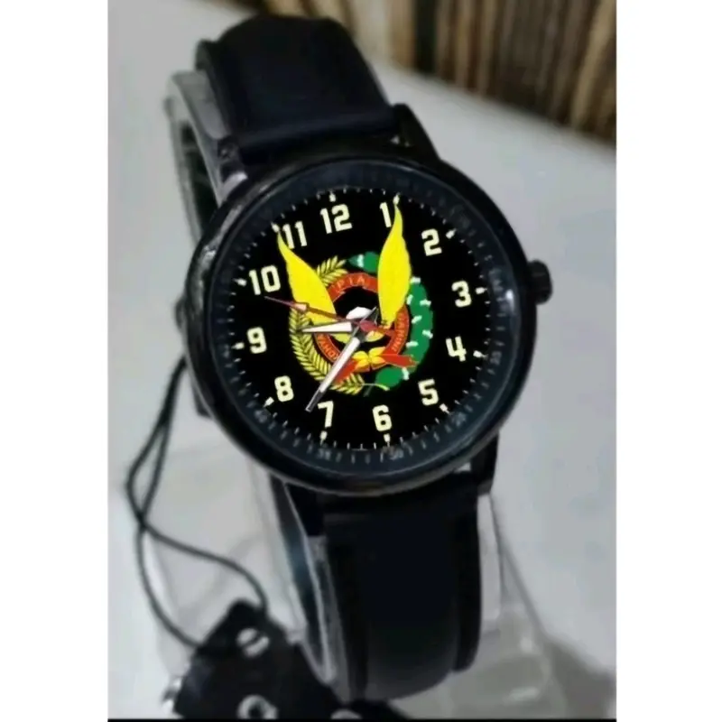 Jam Tangan Wanita Logo Persit TNI AD Tali Kulit Anti Air - Watches Kaca 2