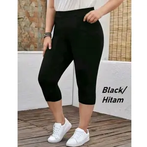LEGGING 3/4 SUPER JUMBO >BB (85kg-120kg) BIG SIZE - Legging Pendek Bawah Lutut Bahan Spandek Jersey  Nyaman