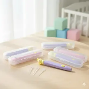 LED Flashlight Earpick Clean Pembersih Telinga Bayi dengan Senter dan Kaca Pembesar Aman dan Efisien