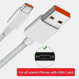 Cable Charger for Original 6A Usb Type C 120w Turbo Tipo Fast Charging Type-C for Mi 12 11 10 Pro 9 Poco Note K40 - 01 2m