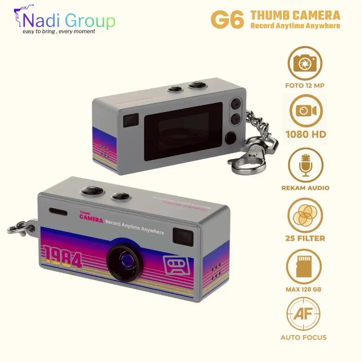 G6 Grey Thumb Camera