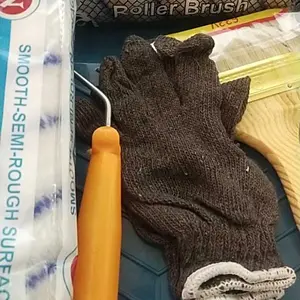 Paket bak 6in1 kuas roll 9inch kuas 5inch refill 9inch sarung tangan rajut 3 benang peralatan mengecat renovasi rumah Set Paint