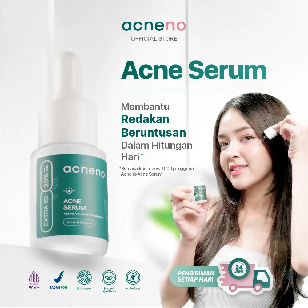 [ORI] Serum Perawatan Muka Berjerawat Bruntusan - Acneno Isi 12 ml | Bantu Atasi Wajah Bruntusan Berminyak Kusam Mengandung Niacinamide | BPOM Original