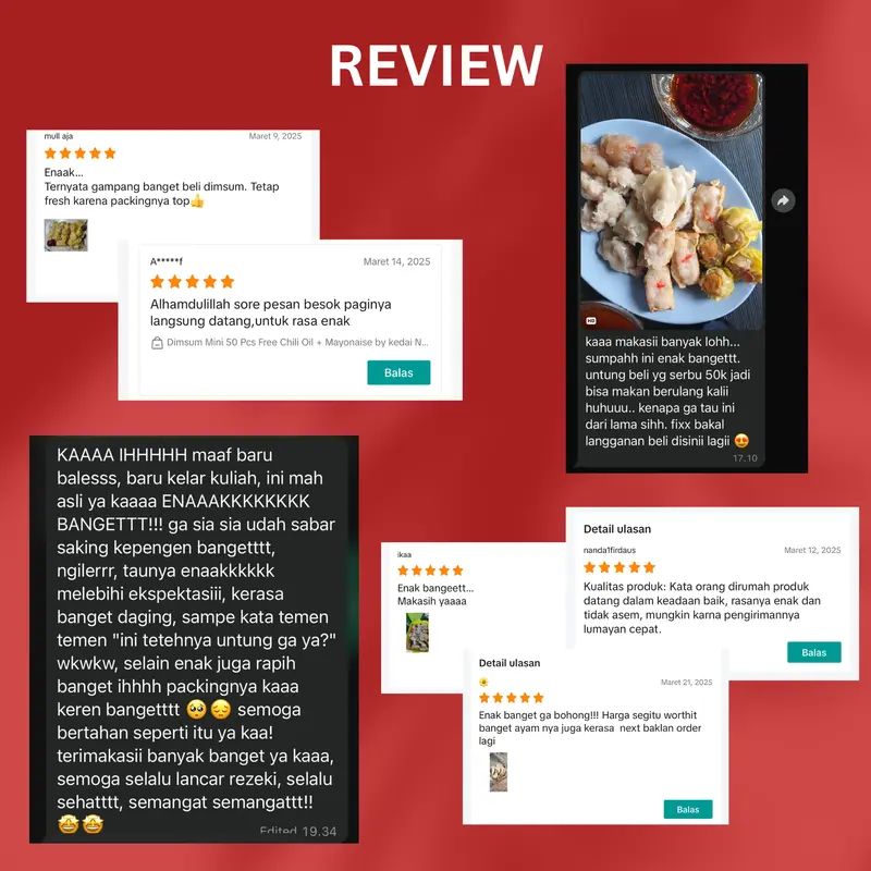 Paket Lengkap Mix 100 pcs Dimsum Mini, Wonton, Gyoza, Cilok Kriwil, Cirawang/Cirawit, Tahu Aci by Kedai Mas Pangsit 4