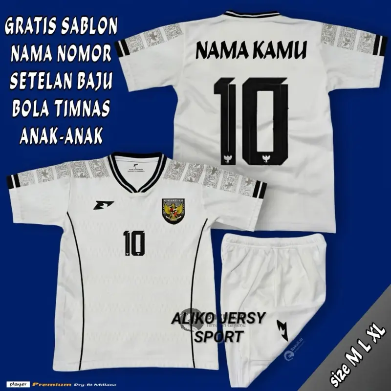 Free nama nomor stelan jersy bola anak bola futsal dan voly SSB timnas terbaru 2025 satu set