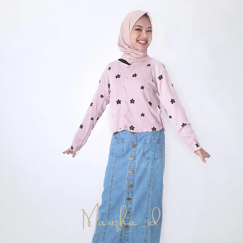 CARDI CROP WAFER MOTIF |  Atasan Wanita Crop 3