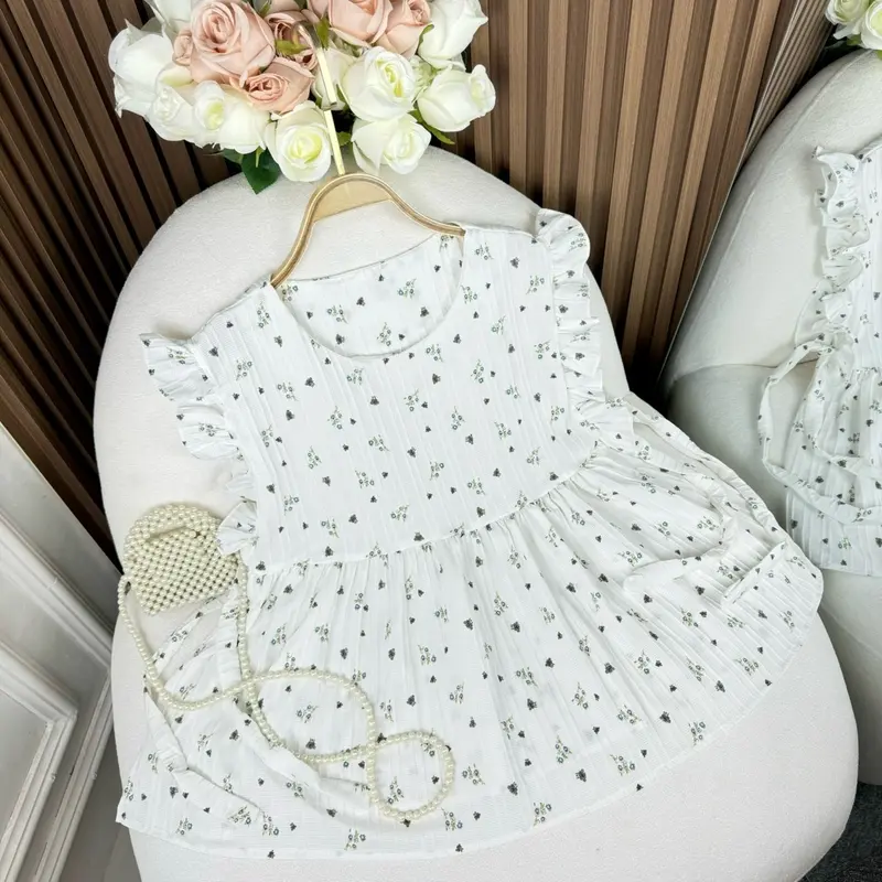 GEMA VEST RUFFLE VINTAGE KOREAN LOOK Bunga Wanita 4