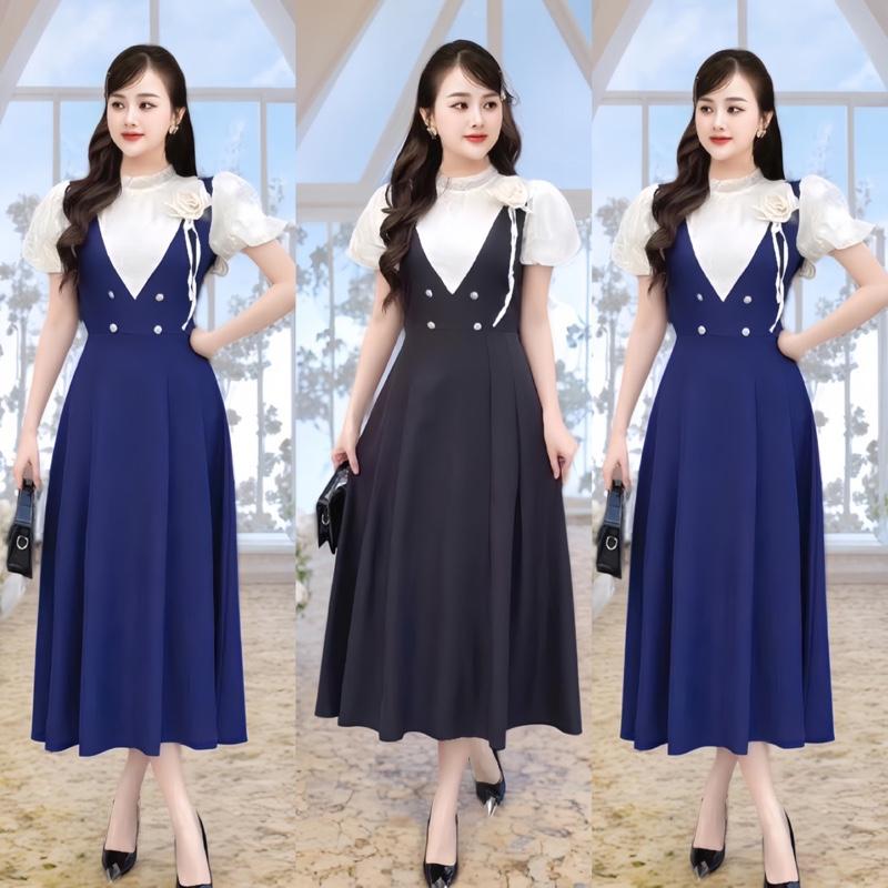 [DEAL MỞ BÁN] Váy thiết kế EllY N049 dành cho nữ thiết kế dáng tiểu thư tay phồng ngắn tay phù hợp đi làm chơi đi dự tiệc có đủ size XS_S_M_L_XL_XXL Women Dress