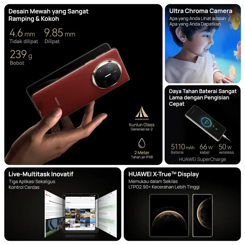 HUAWEI Mate X6 Smartphone | Ultra Slim and Durable | Ultra Chroma Camera | Ultra-long Battery Life Kamera 1