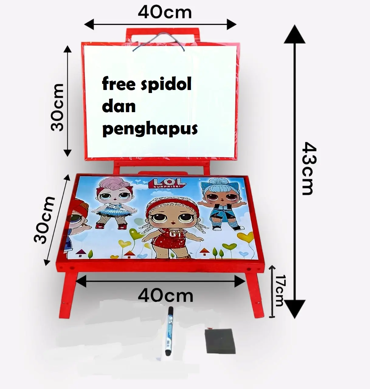 satu set alat tulis anak meja belajar karakter lipat plus papan tulis anak tk sd bisa di hapus pendidikan lengkap praktis gratis spidol dan penghapus Permainan Toys