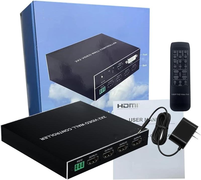 Product Introduction of 2x2 Video Wall Controller 1080p TV Splicing Box 1x2 1x3 1x4 2x1 3x1 4x1 HD DVI Switch 4 Screen Splicer Processor 37