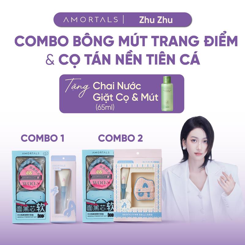 [ZHUZHU x Amortals] COMBO Bộ Cọ Mút Đánh Kem Nền AMORTALS Nàng Tiên Cá Mềm Mại, Đàn Hồi, Dễ Dàng Tán Nền Hoàn Hảo