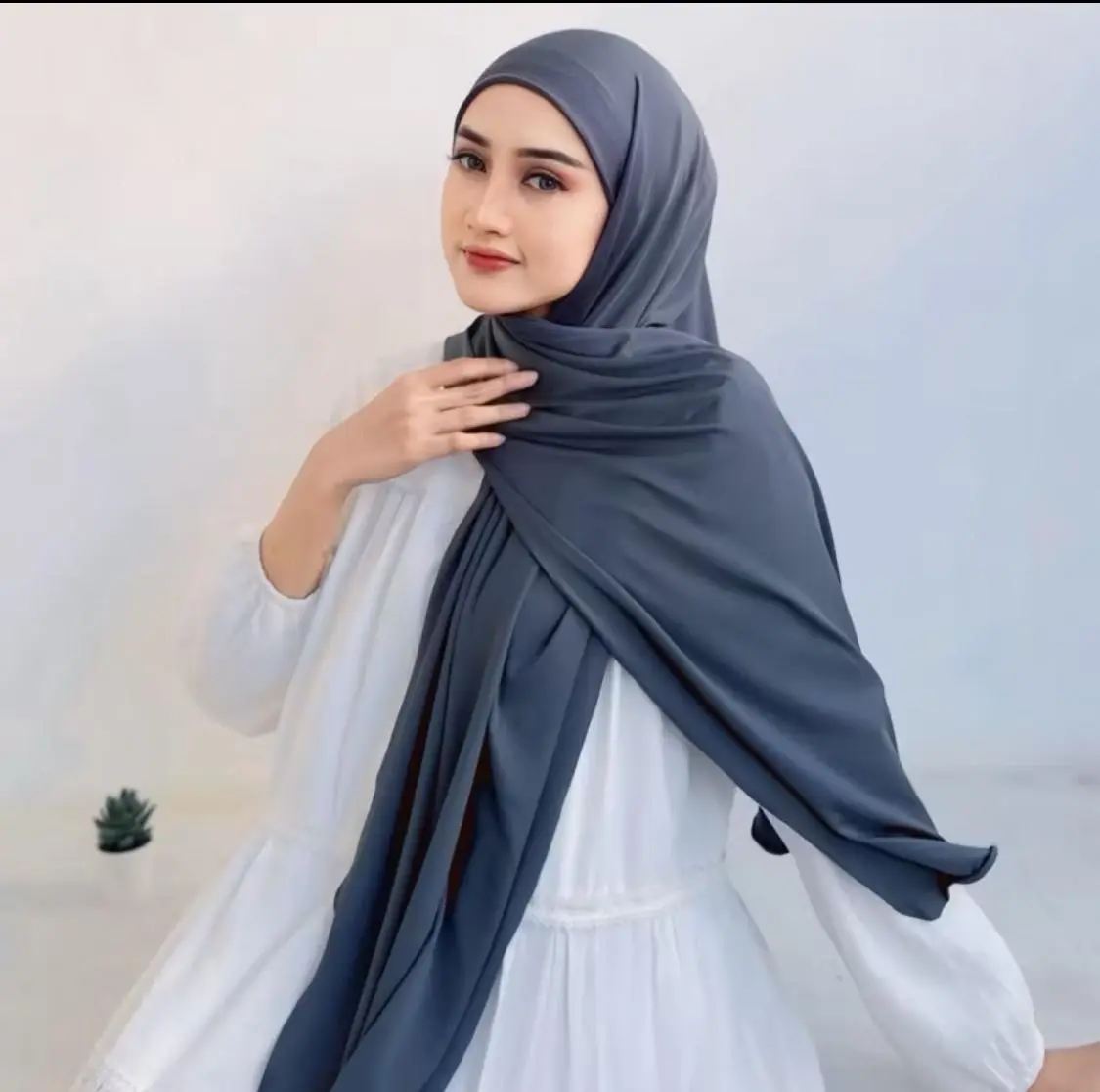 PASHMINA INNER OVAL BAHAN JERSEY 175cm x 85cm Muslim